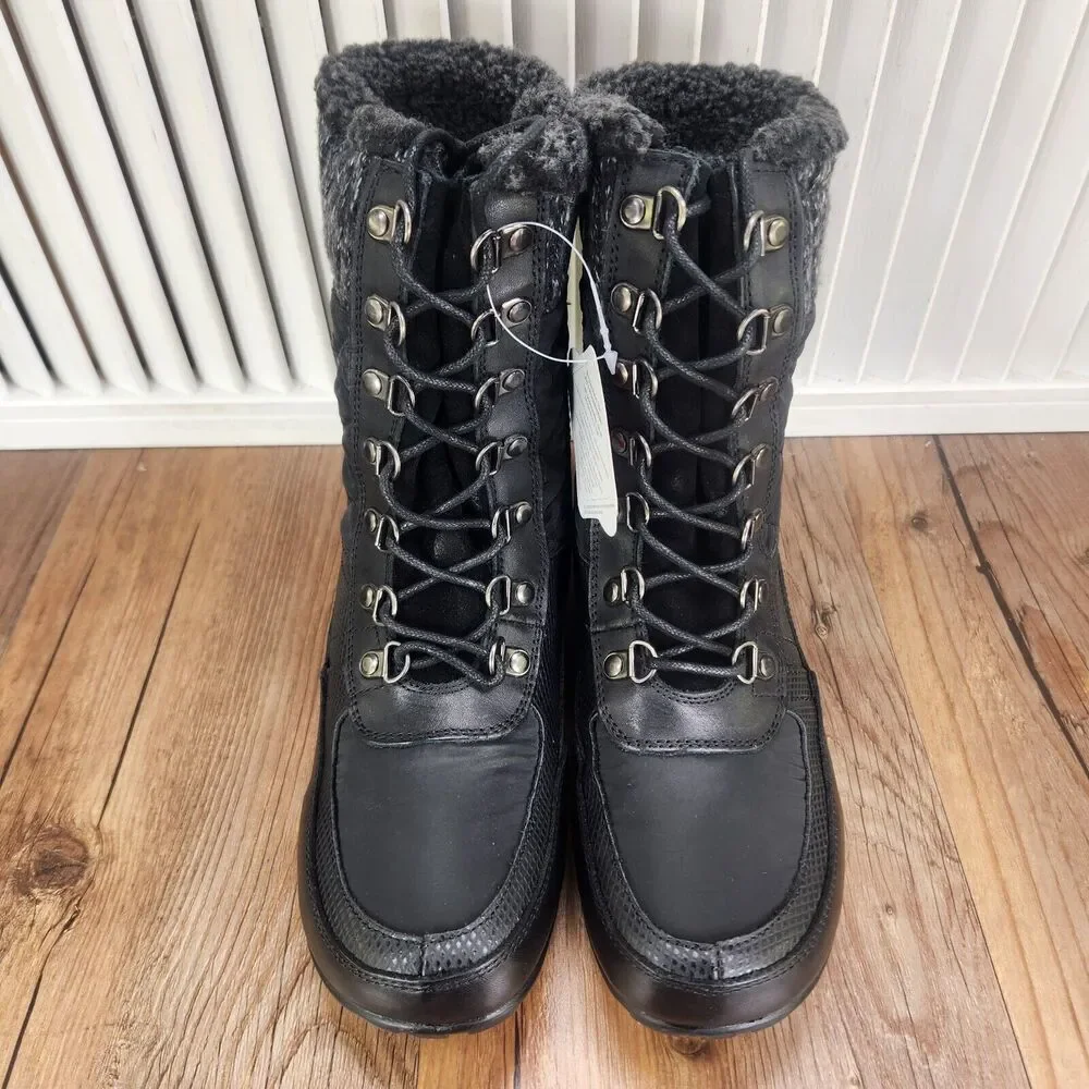 Propet Delaney Frost Womens Sz 6.5 M Black Leather Winter Outdoor Boots WFV032S